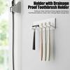 Toothbrush Holder Wall Mount 5 Slots Organizer Self Adhesive Rust-Resistant Bathroom Holder Hollow Drainage Razors Storage Stand