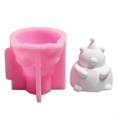 KX4B Bear Figurine Silicone Molds for Making Soap Epoxy Resin Silicone Molds