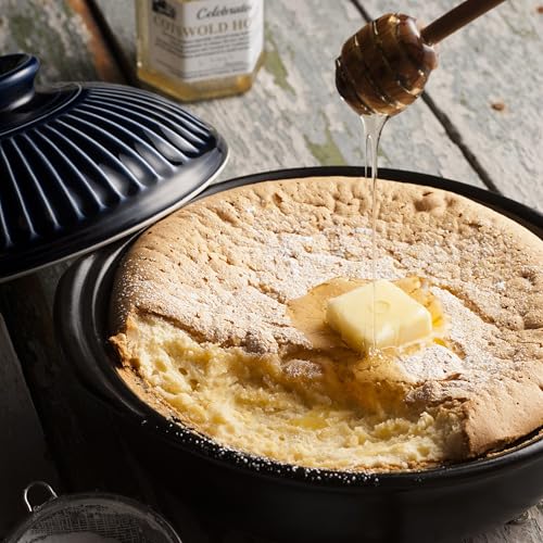 Authentic Ginpo Touki Banko Ware Chrysanthemum Earthenware Pot, Size 8, for 2, Lapis Lazuli Glaze, Blue, Made in Japan, 46081