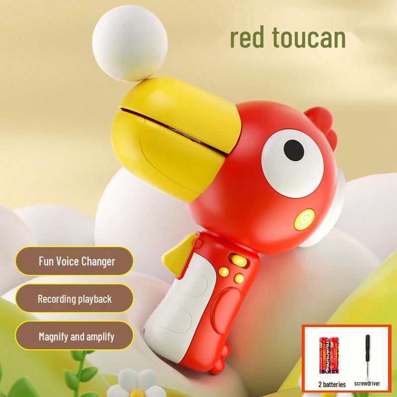 Cartoon Toucan Voice Changer: Children's Microphone & Amplifier Toy with Recording Feature