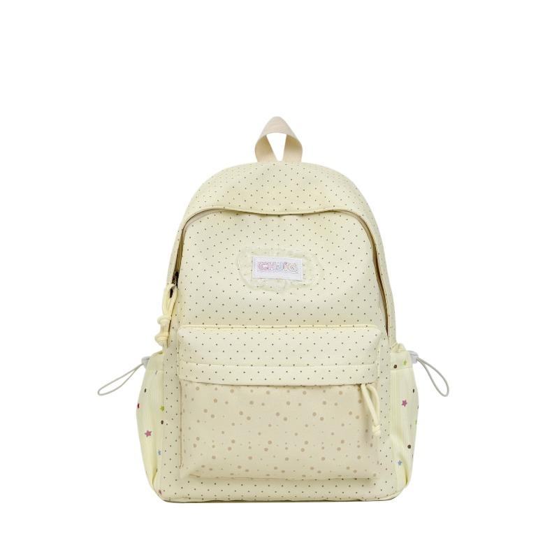 Campus High-end Casual Lightweight Backpack with Polka Dot Pattern