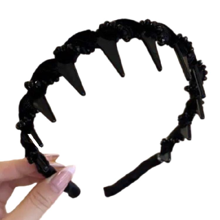 Artificial Crystals Decorated Velvets Headbands Glittering Waving Design Comfortable Hair Accessory For Women Girls