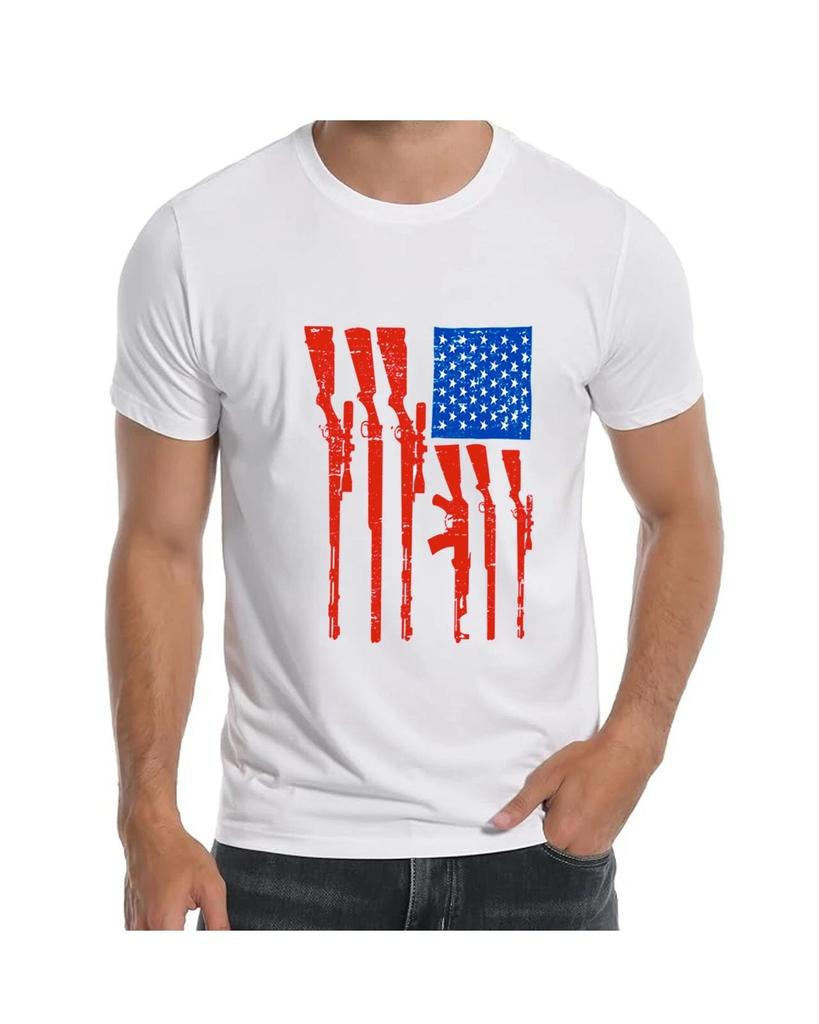 Rifle Art American Flag Protect 2nd Amendment T-Shirt for Men Apparel