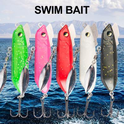 7.5CM/20G Sinking VIB Hard Lure with Spinner Blade Hook Long Casting Rotating Sequin Artificial Fishing Bait Saltwater Freshwater Bass Pike