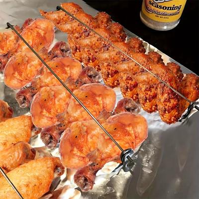 4 buc Grătare cu aripioare Raft pentru aripioare de pui Aripioare de pui Aripioare plate Aripioare de pui Frigarui Kabob pentru grătar Accesorii Raft Coș Rotisor