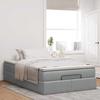 VidaXL Ottoman Bed Frame with Light Grey Mattress 120x190 Cm Fabric, Bed Frame, Upholstered Bed Frame, Bed Frame 3311092