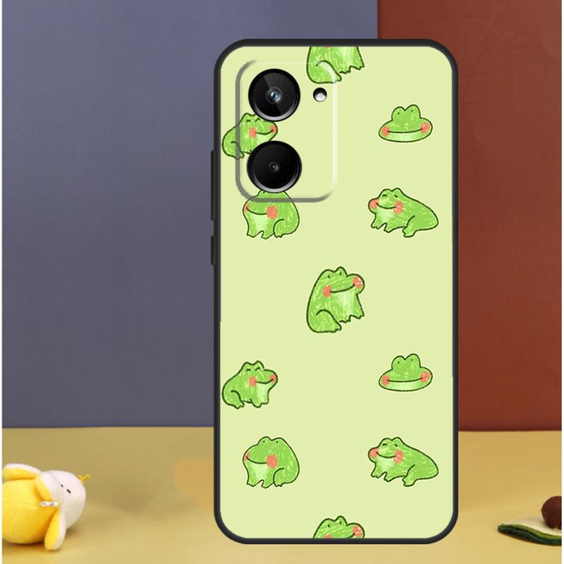 Cute Green Frog For Realme 15 Pro GT7 10 11 12 13 14 Pro Plus C67 C65 C63 C61 C55 C53 C51 C35 C71 C75 Case