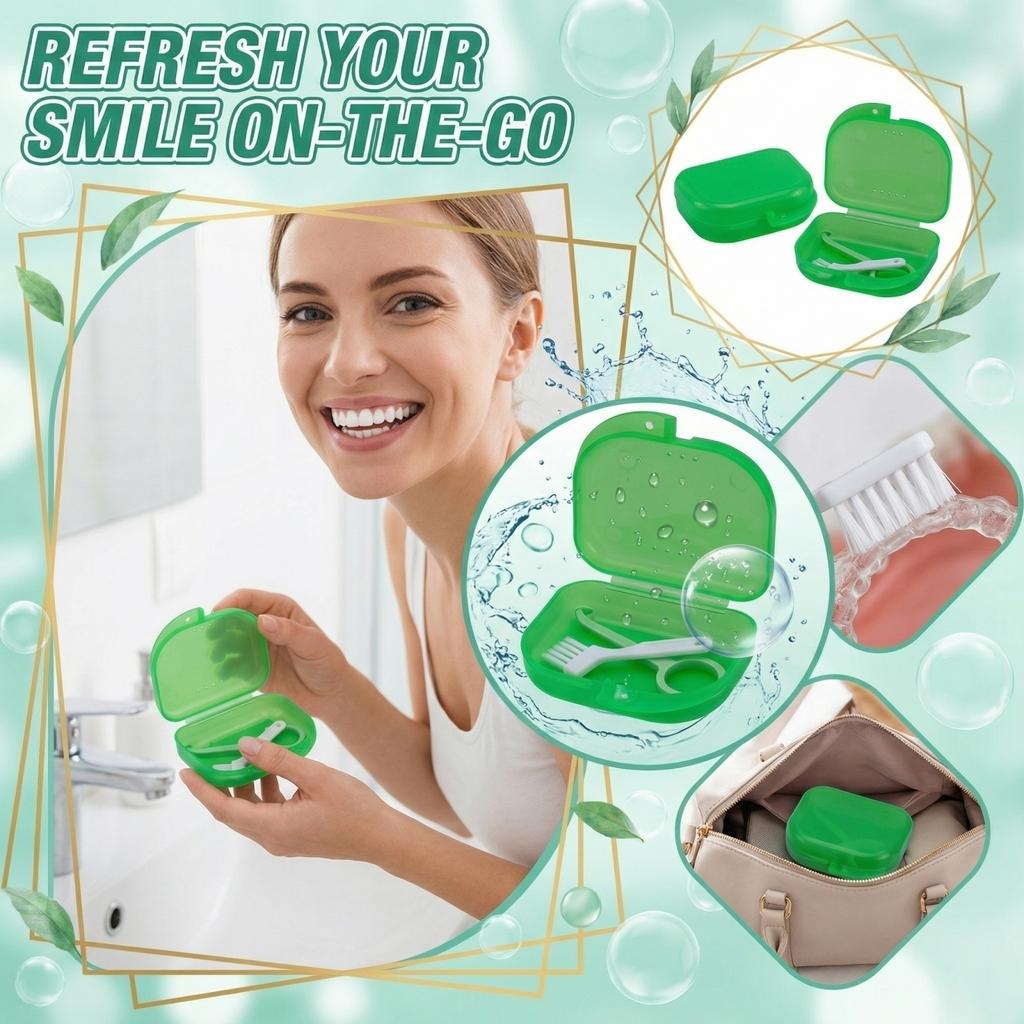 Portable Braces Cleaning Box Denture Cleaner Portable Teeth Box