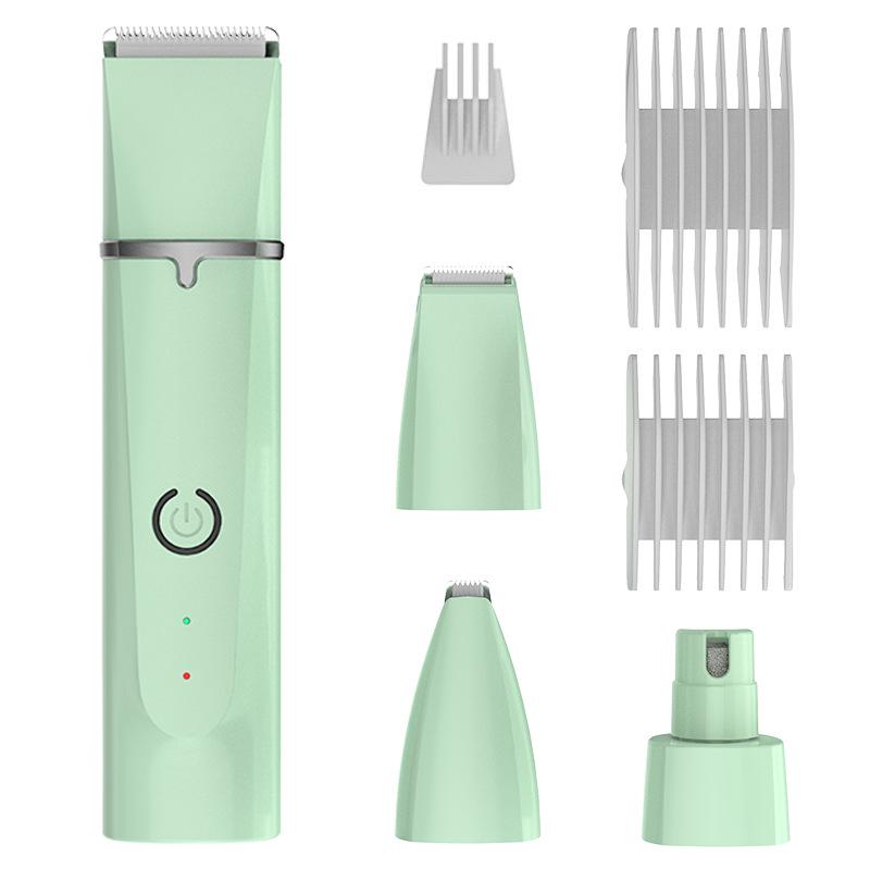 All-in-One Electric Pet Grooming Clippers: Dog Nail Grinder & Hair Trimmer Green All-in-One Set
