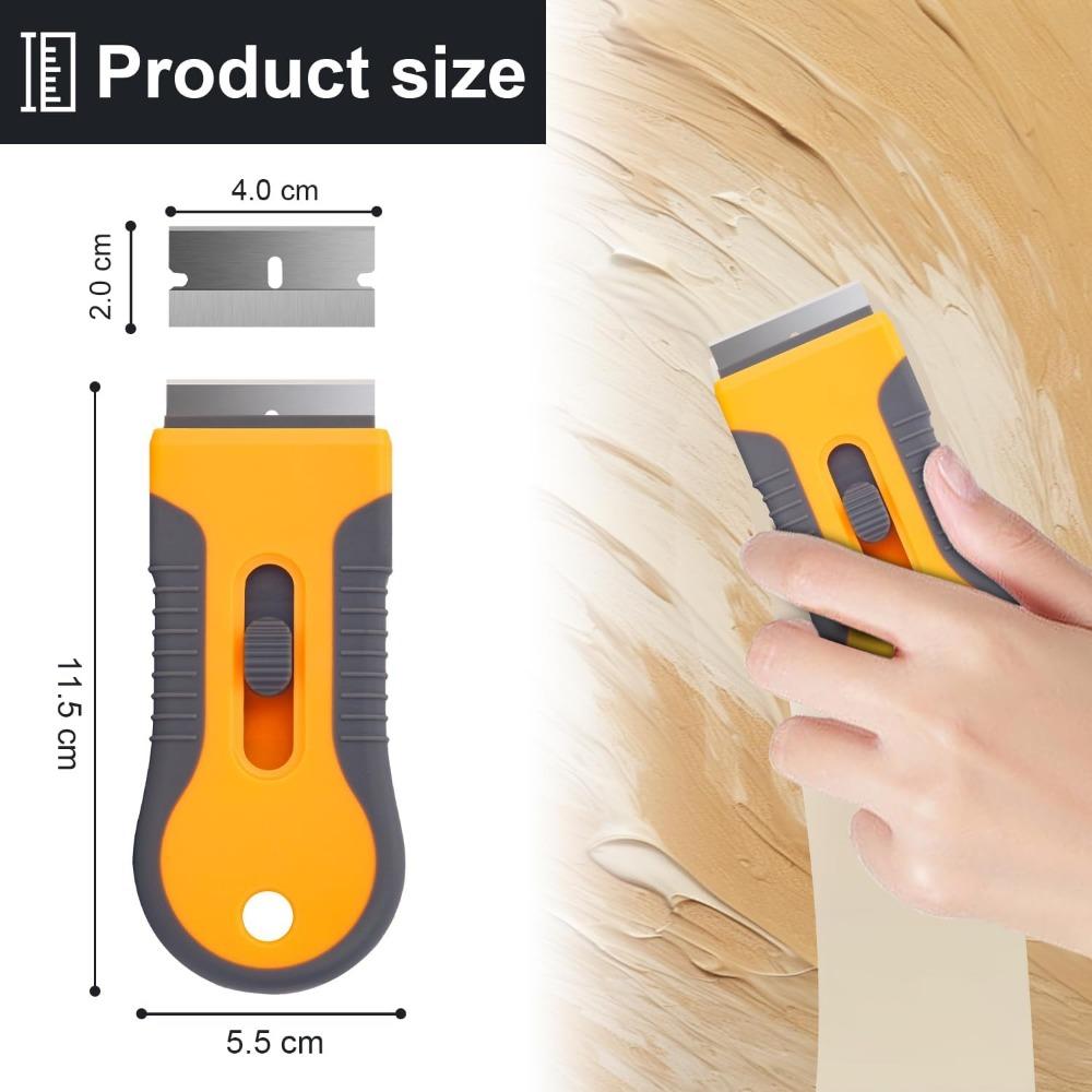 Cleaning Scraper Tool, clean Glass Stove Paint, Window, Label, Sticker, Ceramic Cooktops, Ovens, with 10 stainless steel blades, 10 plastic blades