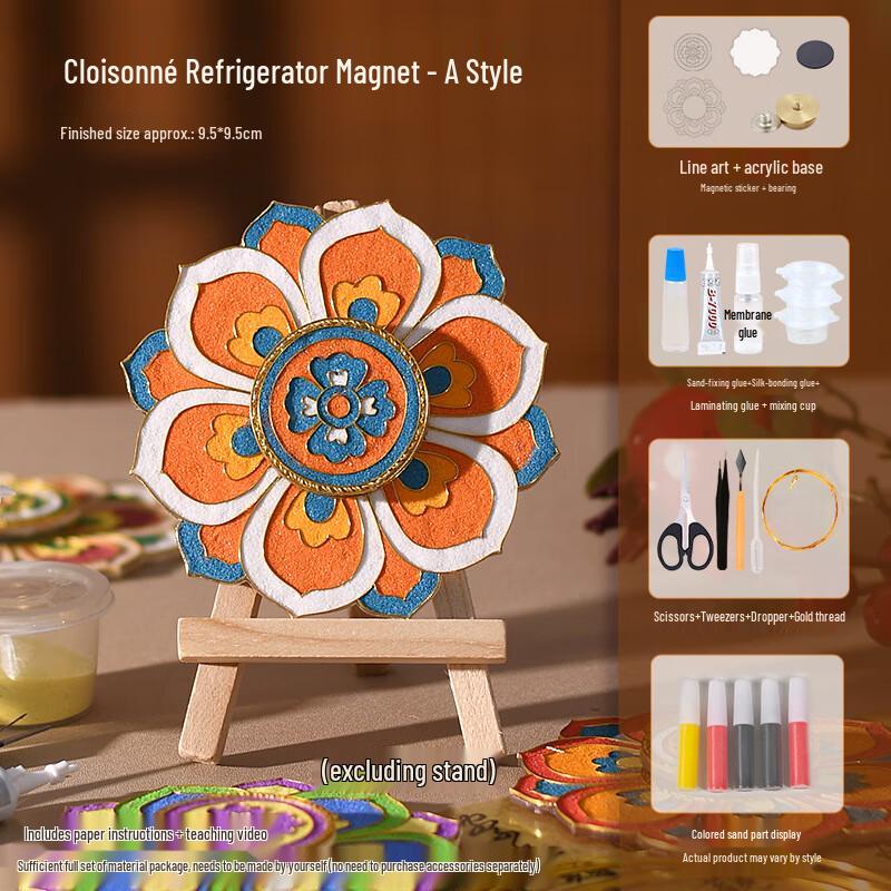Lele Jia Dunhuang Cloisonné Emaille DIY Kühlschrankmagnet-Set