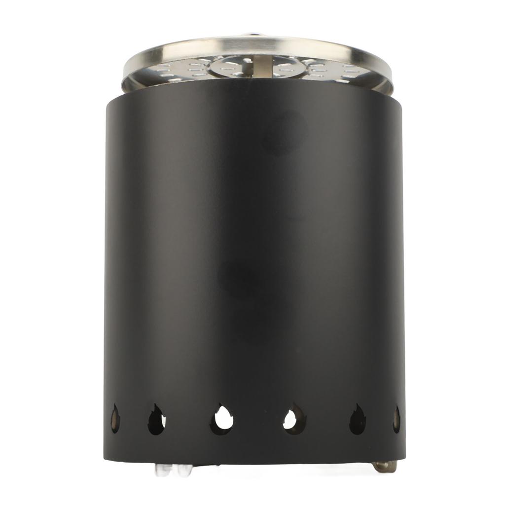 Windproof Wood Stove Outdoor Tabletop Fire Pit with Stand for Backpacking Hiking Traveling Black