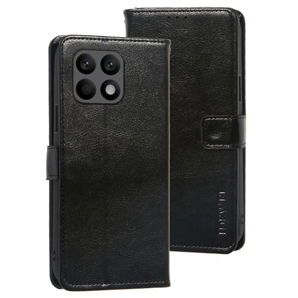 

For Xiaomi Poco F6 Pro 5G/Redmi K70 5G/K70 Pro 5G Phone Case Crazy Horse Texture Leather Flip Cover Black