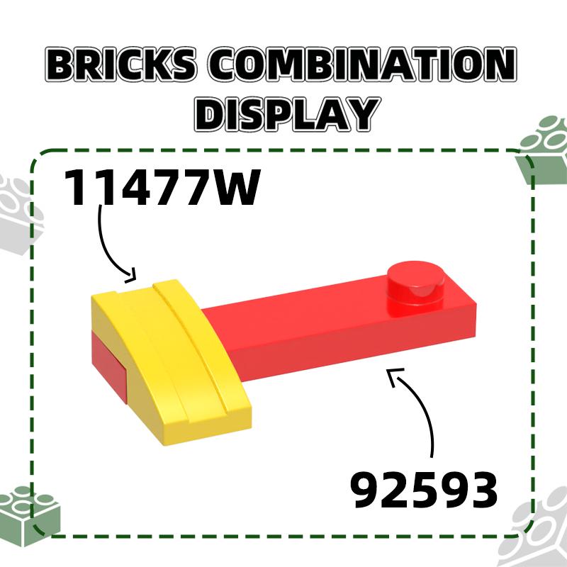 333Pcs/lot 11477W Slope Curved 2 x1 Block Moc Colour Accessories Compatible with with Brick DIY Children's Toy Building Assembly Parts