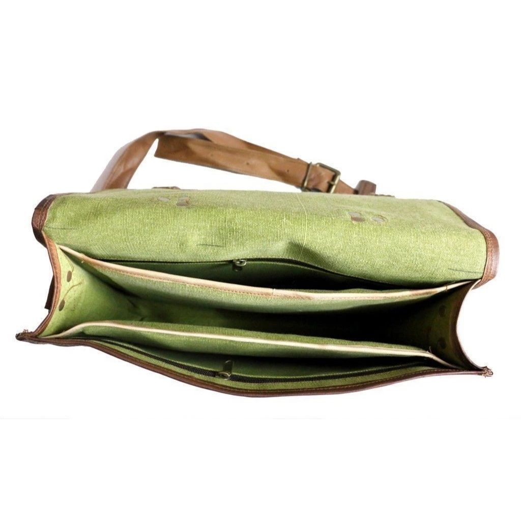 Vintage Genuine soft Leather Briefcase Messenger Shoulder Bag Satchel Computer