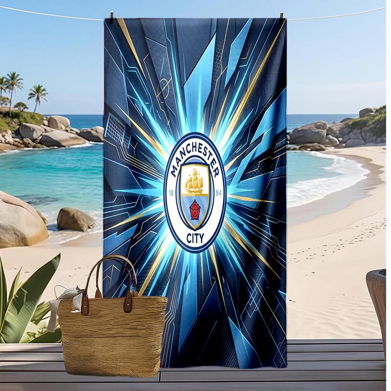 Manchester City Printed Beach Towel Quick Dry Soft TowelPortable Large Rectangular Beach Blanket for Travel Swimming Pool