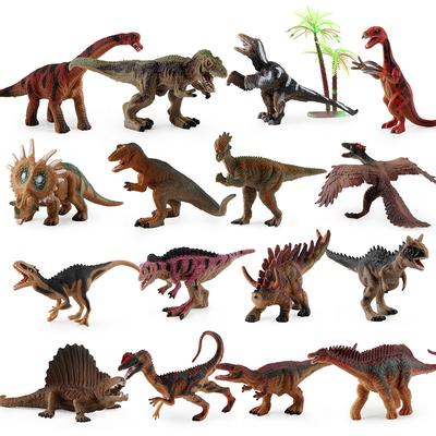 Jurassic Simulation Dinosaur Model Toy, Solid Plastic Dinosaur 7-Piece Set, Static Ornament.