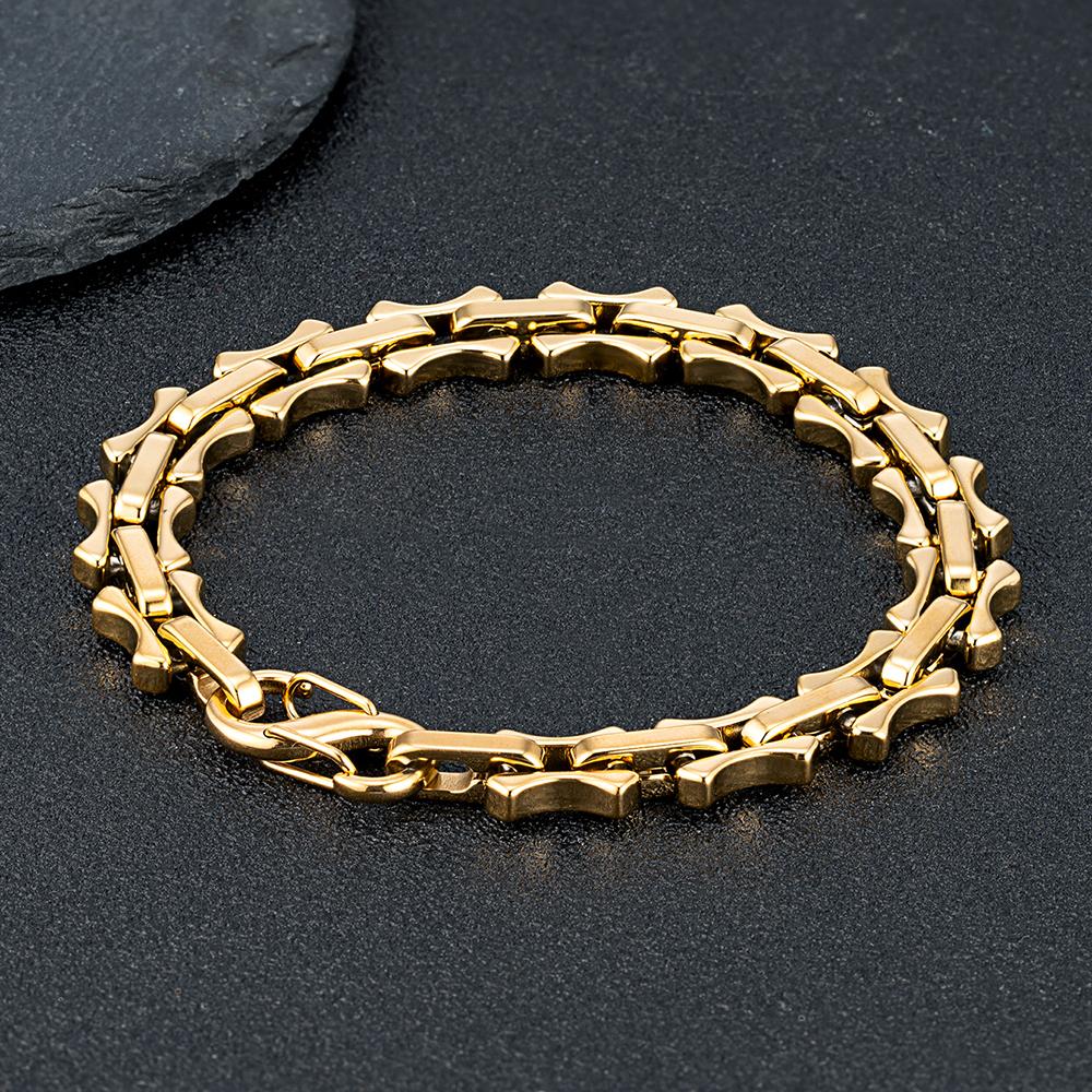 11mm Vintage Keel Chain Bracelet for Men Oxidized Square Link Wristband Viking Punk Father's Day Gift