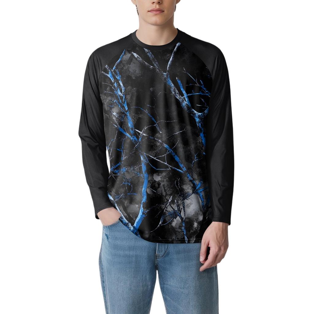 Herrenmode Bedrucktes Raglan Langarm Sportoberteil