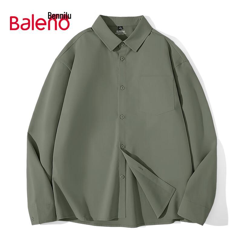 Baleno Men s Casual Solid Long Sleeve Shirt 2XL