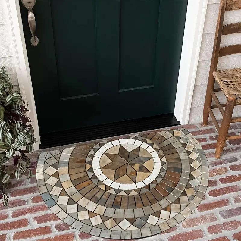 60*90cm Stone Pattern Door Mat, Machine Washable Non-Slip Mat, and Scratch-Resistant Outdoor Doormat with Rock Print Design, Durable Welcome Mat