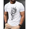 Men'S Quick-Dry Men'S T-Shirt Men'S Top Summer Men'S Short Sleeve Tee, Compass Print Streetwear, Fitness Men'S Breathable Comfortable