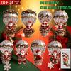 8Pcs Christmas Novelty Wooden Hanging Ornaments 8-Piece Set, Hot Air Balloon Santa Claus, Home Kitchen Atmosphere Decoration
