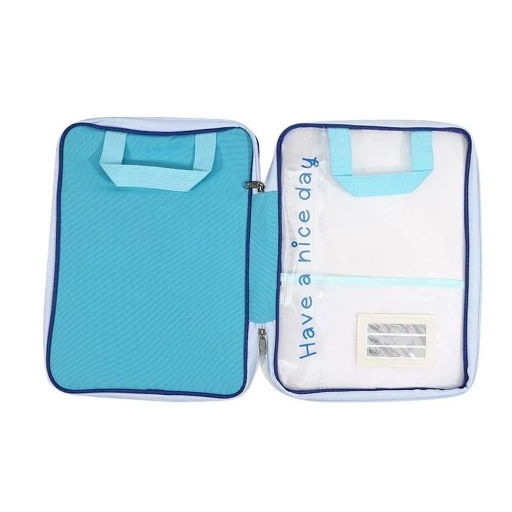 Waterproof File Storage Bag Dopamine Transparent Study Pouch Zipper Document Organizer  School