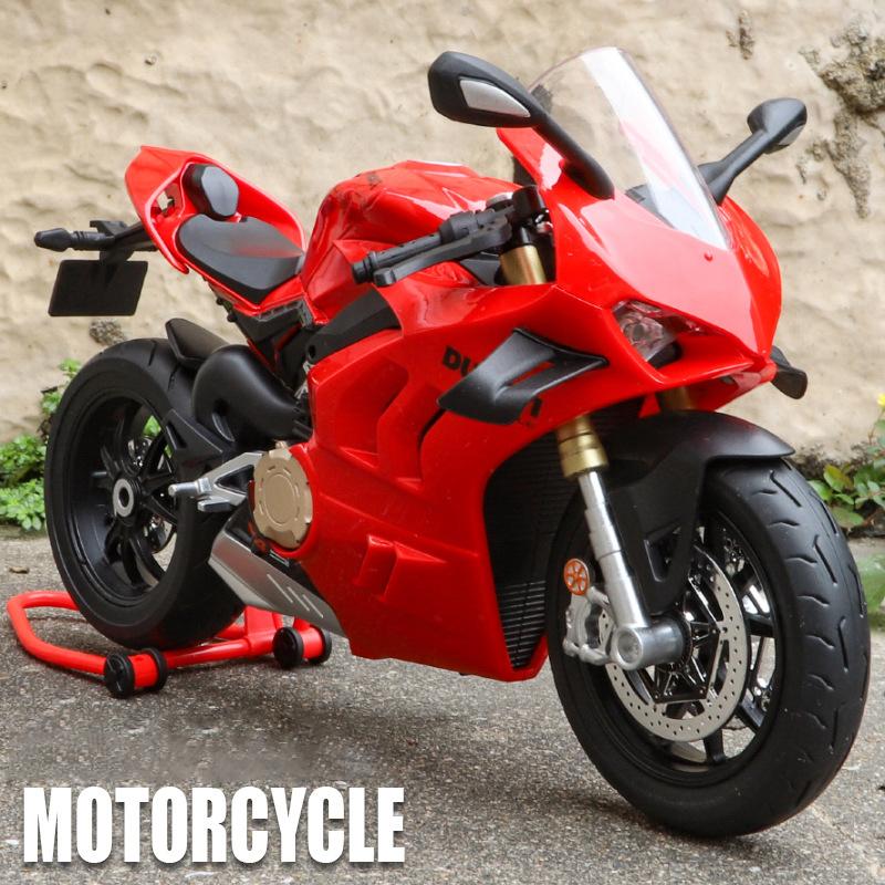 1/9 Ducatis V4S Panigale Alloy Die Cast Motorcycle Model Toy Vehicle Collection Carrying Lighting Off Road Autocycle Toys Car