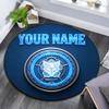 Custom Name,Leicester City pattern round rug,Carpet Rug for Living Room Bedroom Playroom ,Non-slip Floor Mat,Holiday Gifts and Birthday Gifts.