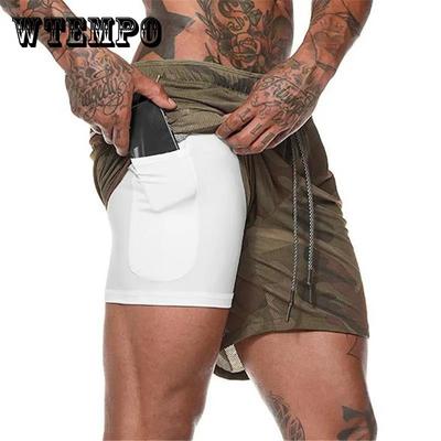 2 In 1 Sports Shorts Men's Gym Fitness Quick-drying Running Training Casual Basketball Shorts