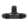 Tee Adapter 3 Way T Shaped Connector Fitting Aluminium Alloy Black Anodized Finish 4AN To 1 8 NPT