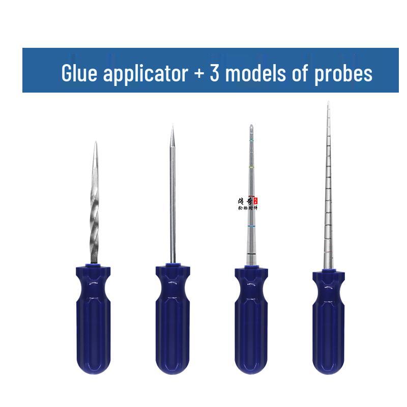 Tire Repair Kit: Spiral Applicator, Wound Detection Probe, Awl, Mushroom Plug Tool
