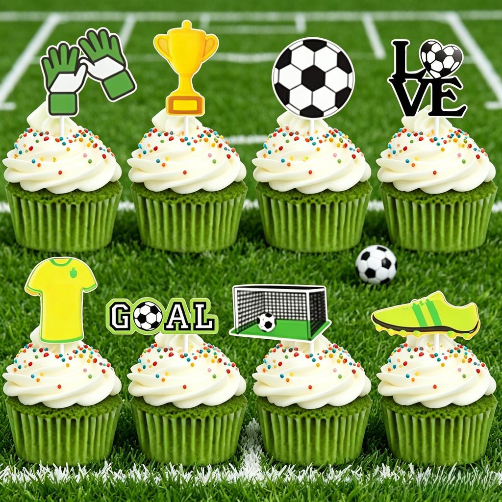 24PCS Football Party Cake Decoration Soccer Global Championship Theme DecorationGarden Power Tool Accessories For Outdoor Garden