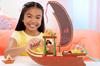 Mattel Disney Moana Toy: Moana's Adventure Canoe Playset with Floating Canoe, Moana Mini Doll, 1 Character Friend, 6 Play Areas, and 10 Accessories