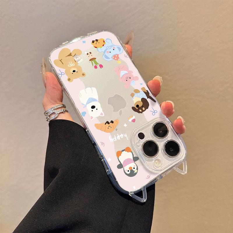 Transparent Cat Ears Phone Case for Apple 17 Pro Max, 15 Pro, 13, 14 with Precise Cutouts