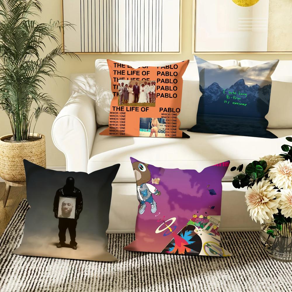 Rapper Kanye West Beauty And The Beast Pillow Case Cover Square Sofa with for pattern comfortable cushionsuitable of room
