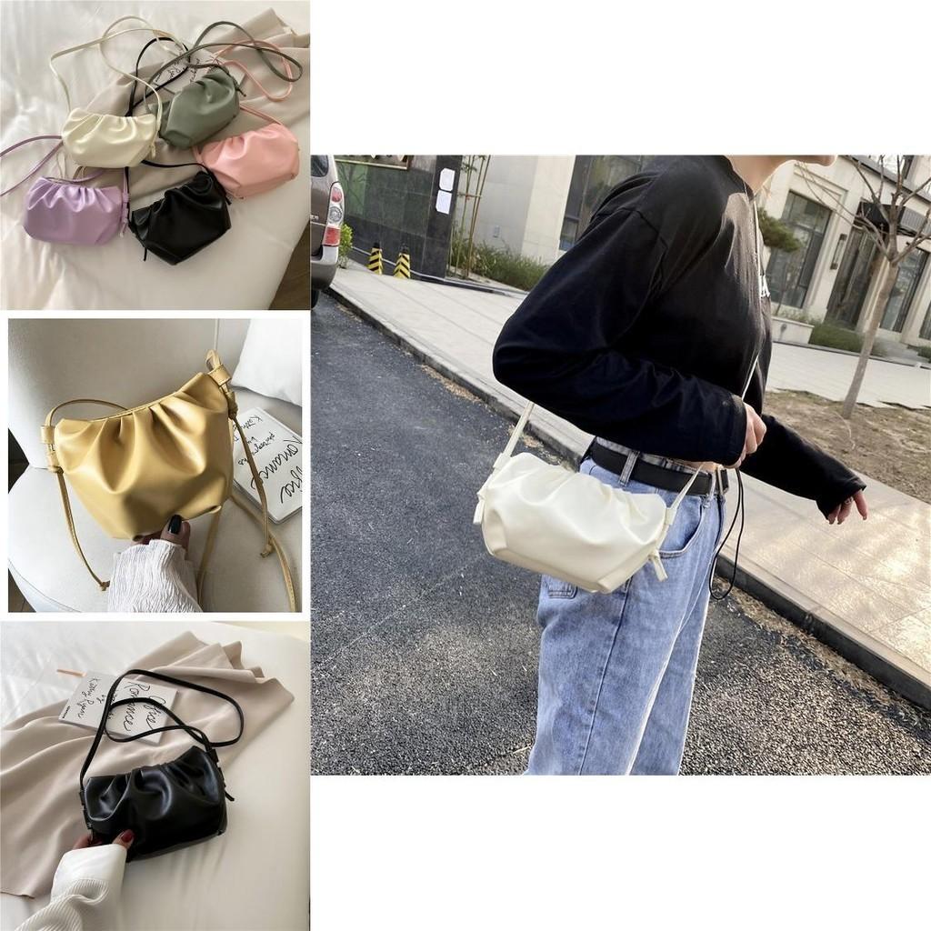 Trendy 2024 Korean Cloud Bag Soft Pu Material Mini Crossbody Bag For Girls Available In Colors