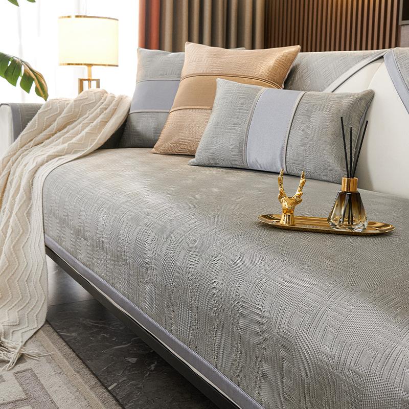 Ice Silk Cool Sofa Cushion  New Summer Model Rattan Mat Seat Cushion Light Luxury Non-Slip Sofa Cover Cross-Border