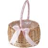 Elegant Rustic Woven Flower Basket | Large Capacity, Lightweight, Portable, Manufactured Storage Basket with Elegant Bows