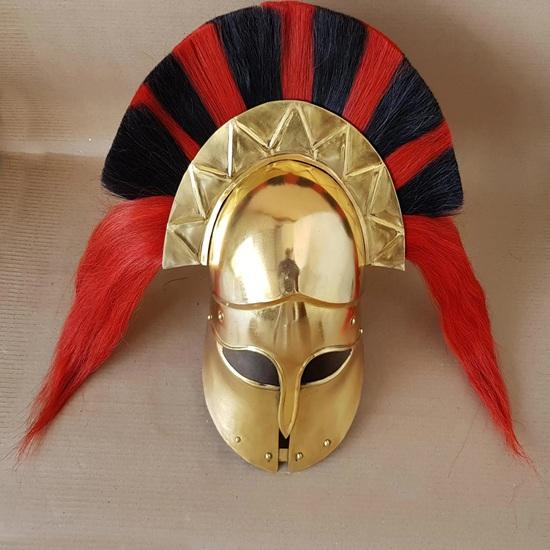 Medieval Greek Corinthian Helmet With Plume Spartan Helmet Prop Replica Roleplay Cosplay Gift Item