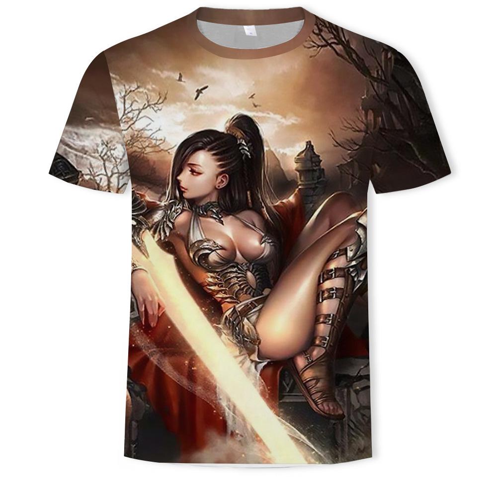 Summer Round Neck T-shirt Men's Game IP Short Sleeve Women Teenager Clothes Quick-drying Top