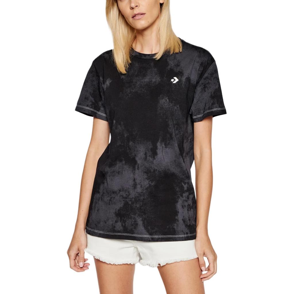 (WMNS) Converse Washed Retro Casual Short Sleeve Black Women's 10021466-A01