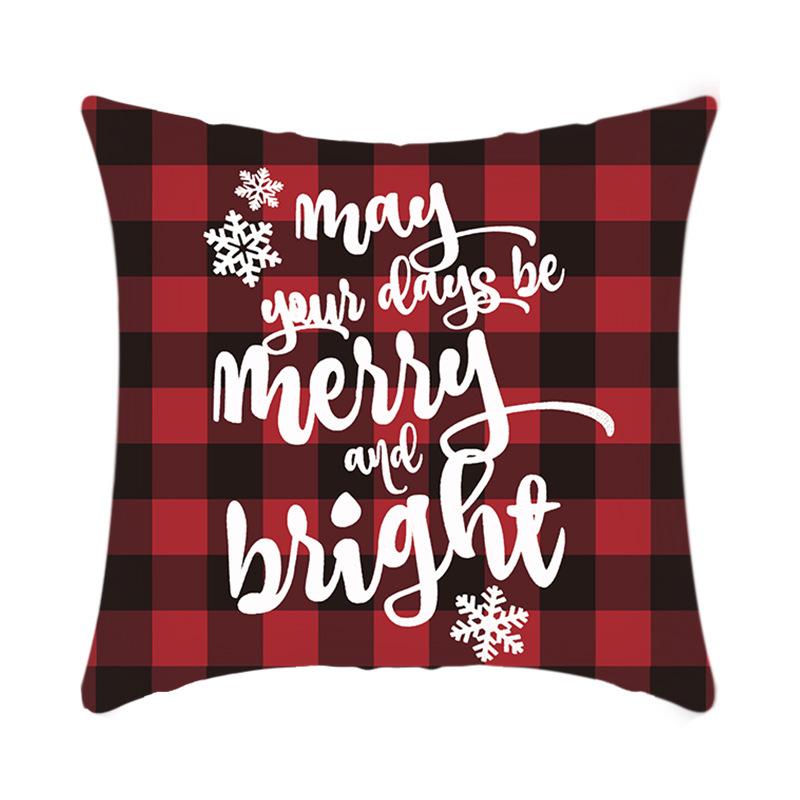 Christmas Bedside Cushion Cover Office Nap Pillow Cover Short Plush Printed Cushion Cover