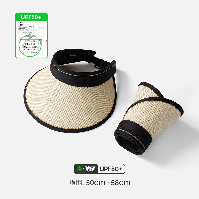 Summer Large Brim Sun Protection Hat Empty Top Sun Protection Hat Women's UV Protection Sun Hat Adjustable Sun Hat