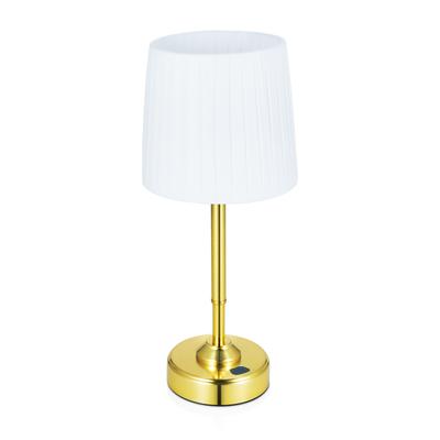 Portable Rechargeable LED Table Lamp Fabric Shade 5000mAh Battery 3 Color Temperatures Dimmable
