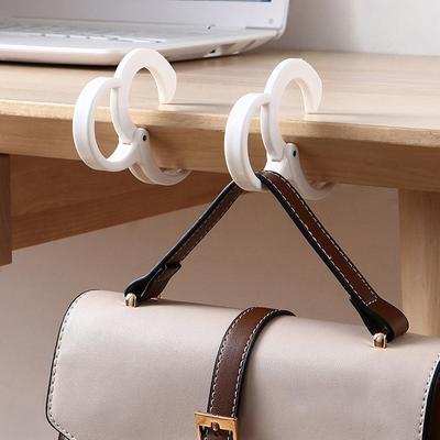 4 piezas/juego Gancho de Mesa Portátil para Bolso, Cartera, Bolso de Mano, Bolso Escolar, Percha, Organizador de Escritorio de Oficina, Soporte de Mesa para Bolso en Forma de S