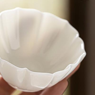 Wildleder jadeweiße Porzellan-Teetasse Keramik Kung Fu Set Gastgeber Einzelartikel Künstlerbedarf Großhandel Teetasse Teeset Küche Bar