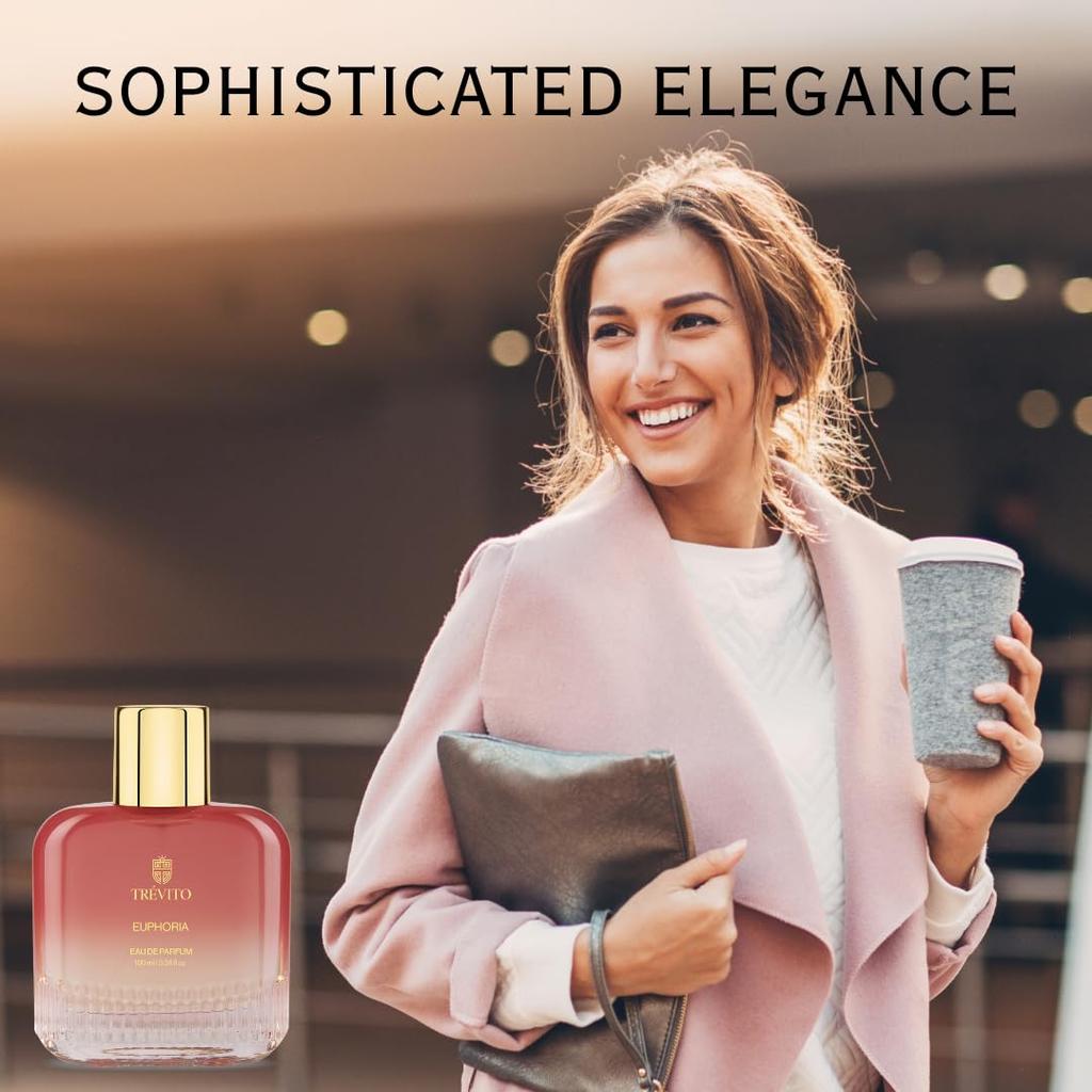 Euphoria Parfüm für Damen | 100ml | Blumig Fruchtig Gourmand Duft mit Mandarine, Rose, Jasmin, Patschuli & Moschus | Ideales Geschenk für Frauen & Mädchen