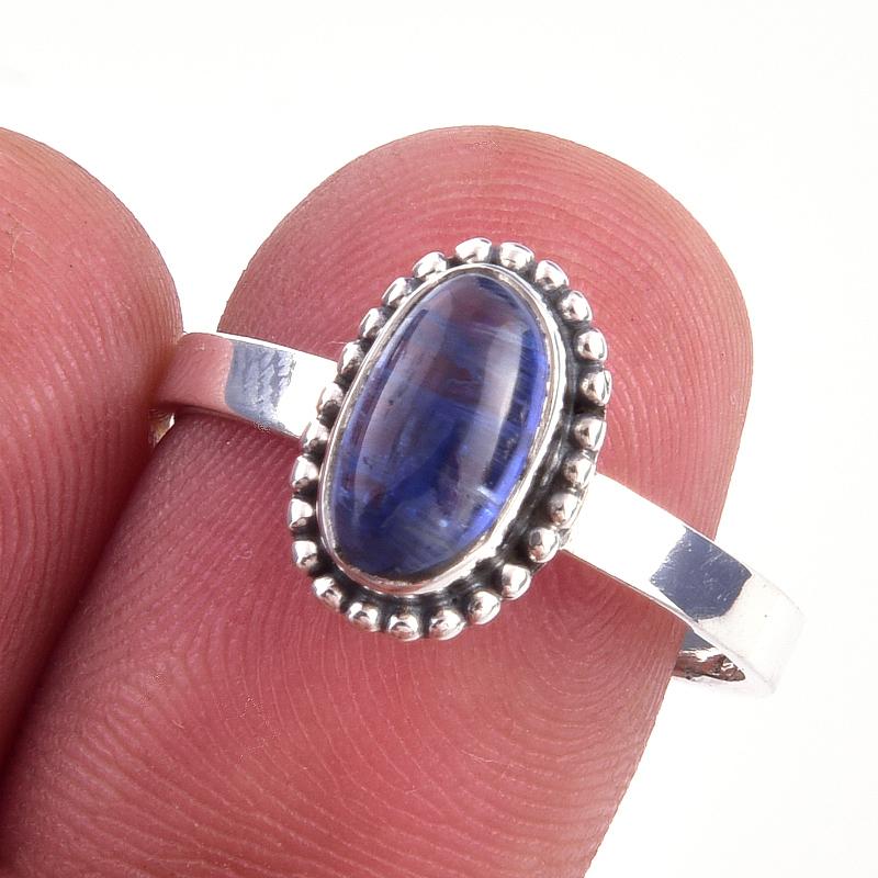 Natural Kyanite Gemstone Handmade 925 Solid Sterling Silver Ring Size 8 l4V52